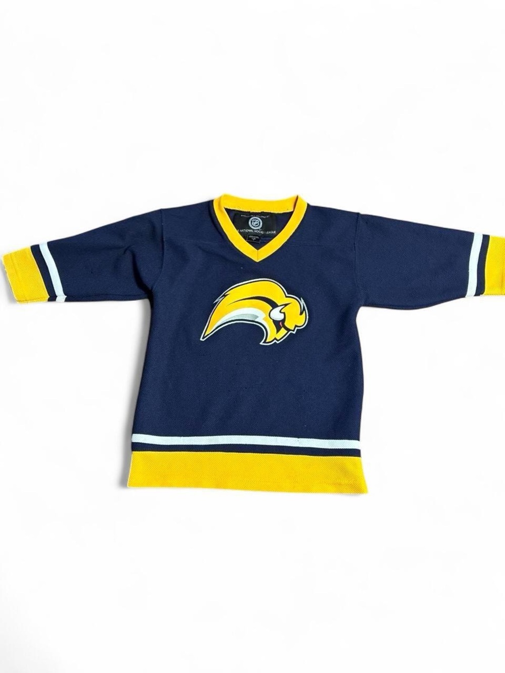 Buffalo Sabres NHL Youth Large 7 Hockey Jersey Navy Blue Gold White